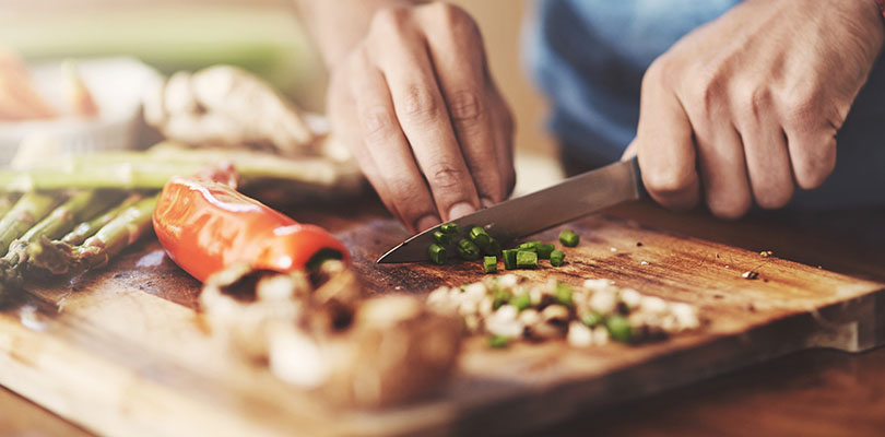 A person is preparing a meal